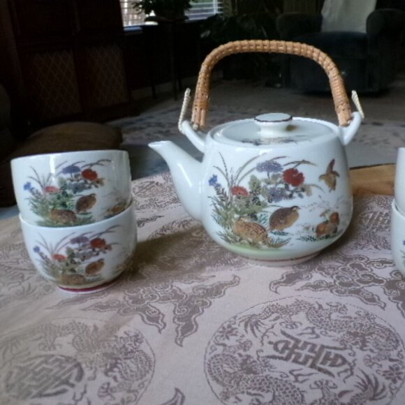 Vintage 1940s OMC Japan Tea Set | Autumn Fall Tea Set - Picture 7 of 16